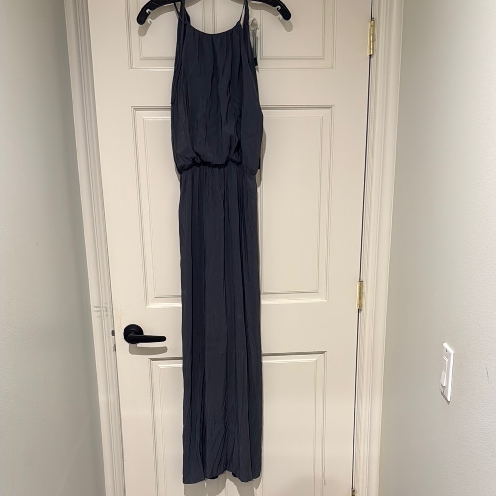 H&M Slate Tiered Halter Maxi Dress